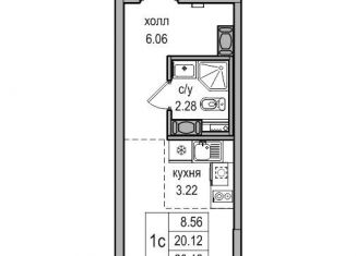 Квартира на продажу студия, 20.1 м2, посёлок Парголово, Заречная улица, 54