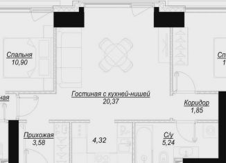 Продам двухкомнатную квартиру, 62.3 м2, Москва, 1-й Сетуньский проезд, вл6, ЖК Хайд
