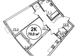 Продается 2-ком. квартира, 70.8 м2, Нижний Новгород, ЖК Подкова на Родионова