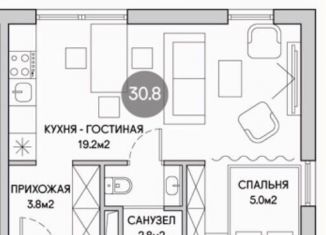 Квартира на продажу свободная планировка, 30.8 м2, Сочи, улица Искры, 88