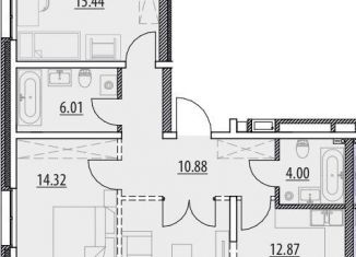 Продам трехкомнатную квартиру, 80.5 м2, Иркутск, улица Марии Ульяновой, 25А, ЖК Zenith