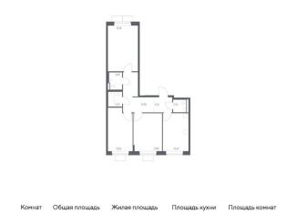 Продам 3-комнатную квартиру, 79.2 м2, поселок Знамя Октября