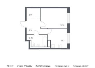 1-комнатная квартира на продажу, 33.6 м2, деревня Лаголово, жилой комплекс Квартал Лаголово, 1