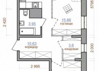 Продается двухкомнатная квартира, 64.1 м2, Иркутск, Ленинский округ, улица Баумана, 271/2