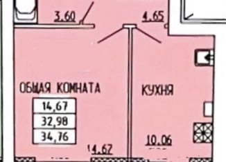 1-ком. квартира на продажу, 34.8 м2, Тамбов, Проектный проезд, 3, Октябрьский район