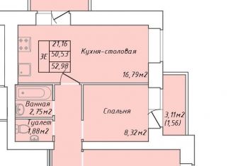 Продаю 2-ком. квартиру, 53 м2, Вологда, микрорайон Южный