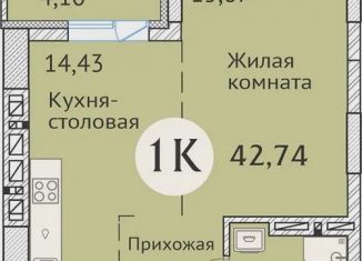 1-ком. квартира на продажу, 43 м2, Новосибирск, ЖК Заельцовский