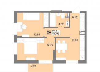 Продается двухкомнатная квартира, 47.5 м2, Екатеринбург, ЖК Шолохов