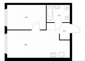 Продажа однокомнатной квартиры, 38.4 м2, Москва, ЖК Барклая 6