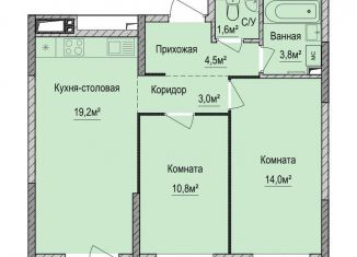 Продаю двухкомнатную квартиру, 56.9 м2, Ижевск, Устиновский район