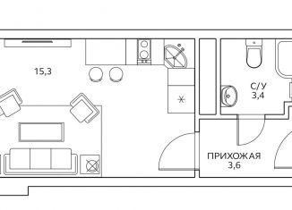 Продается квартира студия, 22.3 м2, Москва, улица Маргелова, 3к4, Хорошевский район