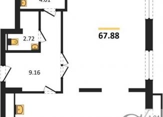 Продам 1-комнатную квартиру, 67.9 м2, Новосибирск, улица Владимира Заровного, 10, метро Речной вокзал
