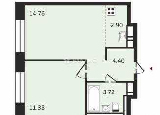 2-комнатная квартира на продажу, 37.2 м2, деревня Мисайлово, микрорайон Пригород Лесное, к3.2