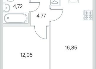 1-комнатная квартира на продажу, 39.4 м2, городской посёлок Янино-1, ЖК Ясно-Янино, Ясная улица, 20к1