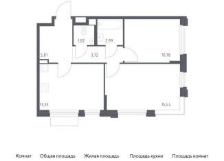 2-комнатная квартира на продажу, 53.9 м2, поселение Кокошкино, жилой комплекс Новое Внуково, к23