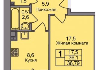 Продается 1-комнатная квартира, 36.8 м2, Ижевск, Индустриальный район, улица Халтурина, 41
