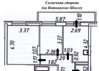 Продается 2-комнатная квартира, 48.6 м2, Ижевск, Воткинское шоссе, 39, ЖК Аврора