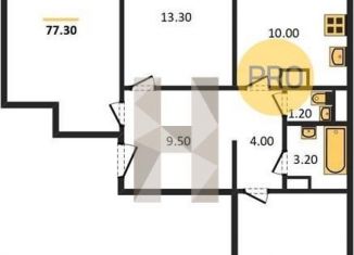 Продается трехкомнатная квартира, 77.3 м2, Воронеж, ЖК Лазурный, улица Маршала Одинцова, 25Б/33