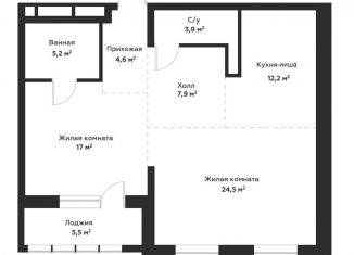 2-ком. квартира на продажу, 78.5 м2, Екатеринбург, улица Маршала Жукова, 12, улица Маршала Жукова