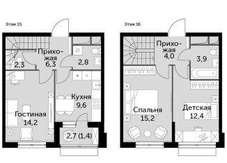 Продам 3-ком. квартиру, 72.1 м2, посёлок Развилка, ЖК Римский