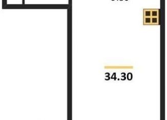 Продаю квартиру студию, 34.3 м2, Новосибирск, метро Студенческая