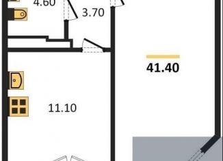 Продам однокомнатную квартиру, 41.4 м2, Воронеж, улица Маршала Одинцова, 25Б/33, ЖК Лазурный