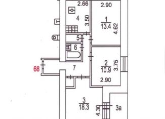 Продам 3-ком. квартиру, 64.3 м2, Москва, Рублёвское шоссе, станция Кунцевская