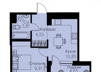 Продаю 1-комнатную квартиру, 31.4 м2, Кудрово, проспект Строителей, 3, ЖК Айди Кудрово