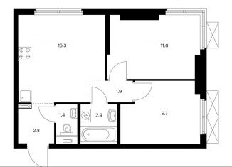 Продается 2-ком. квартира, 45.6 м2, Москва, жилой комплекс Руставели 14, к1/2, метро Дмитровская