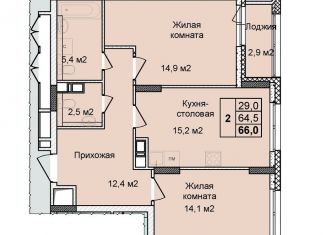 Продажа 2-комнатной квартиры, 66 м2, Нижний Новгород, метро Горьковская