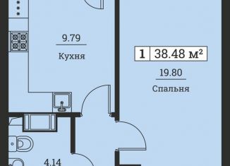 Однокомнатная квартира на продажу, 38.5 м2, Ленинградская область, Екатерининская улица, 19