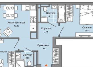 Продаю 3-комнатную квартиру, 61 м2, Ульяновск, жилой комплекс Светлые кварталы, 2