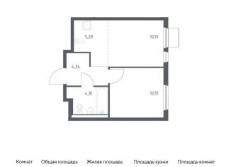 Продам 1-комнатную квартиру, 34.4 м2, Московская область, жилой комплекс Горки Парк, 8.1