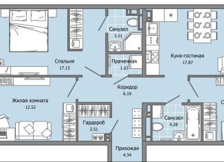 Продажа четырехкомнатной квартиры, 82 м2, Ульяновск, жилой комплекс Город Новаторов, 2