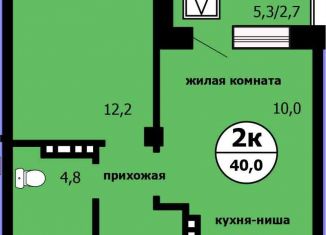 Продам двухкомнатную квартиру, 40 м2, Красноярск