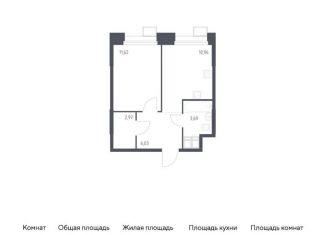 Продажа однокомнатной квартиры, 35.3 м2, Москва, многофункциональный комплекс Тропарево Парк, к2.2
