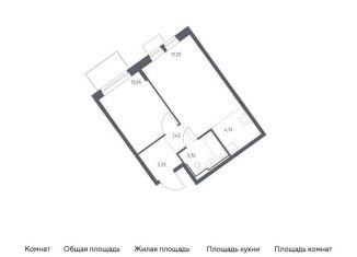 Продается 1-комнатная квартира, 40.8 м2, Москва