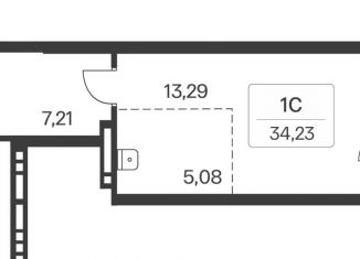 Продам квартиру студию, 34.2 м2, Новосибирск, улица Зорге, 229/1, метро Площадь Маркса