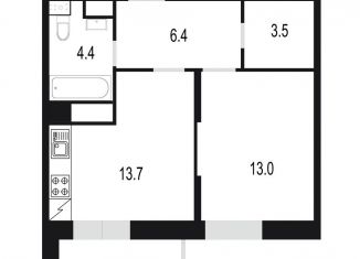 Продам однокомнатную квартиру, 45.2 м2, Одинцово, жилой комплекс Союзный, к2