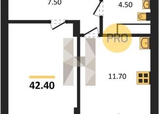 Продажа однокомнатной квартиры, 42.4 м2, Воронеж, Железнодорожный район, бульвар Содружества, 1