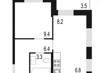 Однокомнатная квартира на продажу, 37.6 м2, Московская область, жилой комплекс Союзный, к2
