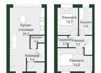 Квартира на продажу со свободной планировкой, 74.4 м2, Челябинская область, Спортивная улица, 22