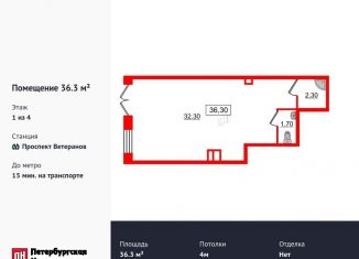 Продам помещение свободного назначения, 36.3 м2, Санкт-Петербург, проспект Ветеранов, 202, Красносельский район