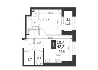 Продаю 1-ком. квартиру, 42.2 м2, Москва, ЖК Режиссёр