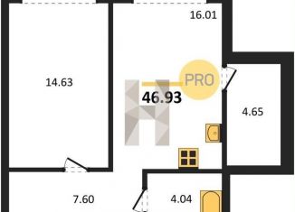 Продажа 1-ком. квартиры, 46.9 м2, Новосибирская область