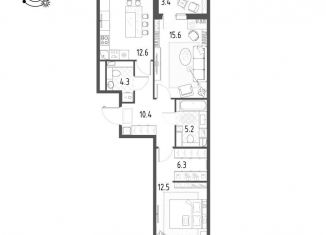 Продажа двухкомнатной квартиры, 67.8 м2, Омская область, микрорайон Зелёная Река, 1