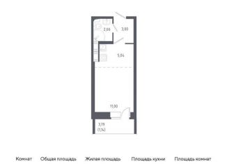 Квартира на продажу студия, 22.8 м2, Колпино, жилой комплекс Новое Колпино, к38