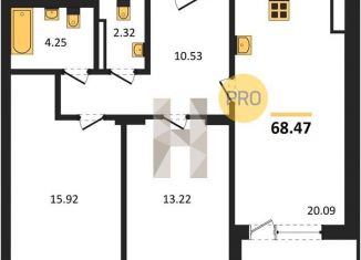 Продаю 2-комнатную квартиру, 68.5 м2, Воронеж, Коминтерновский район, Московский проспект, 66