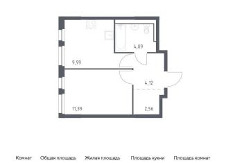 Продажа 1-комнатной квартиры, 32.2 м2, деревня Новосаратовка, Невская Долина, 1.3