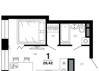 1-комнатная квартира на продажу, 26.4 м2, Рязань